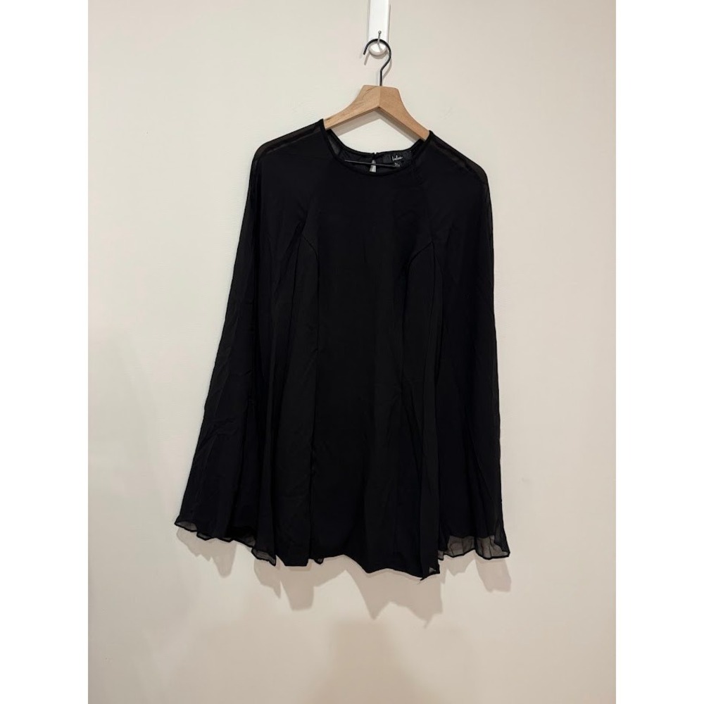Lulus Black Sheer Sleeve Mini Dress Size L Party Cocktail‎ - Picture 2 of 11